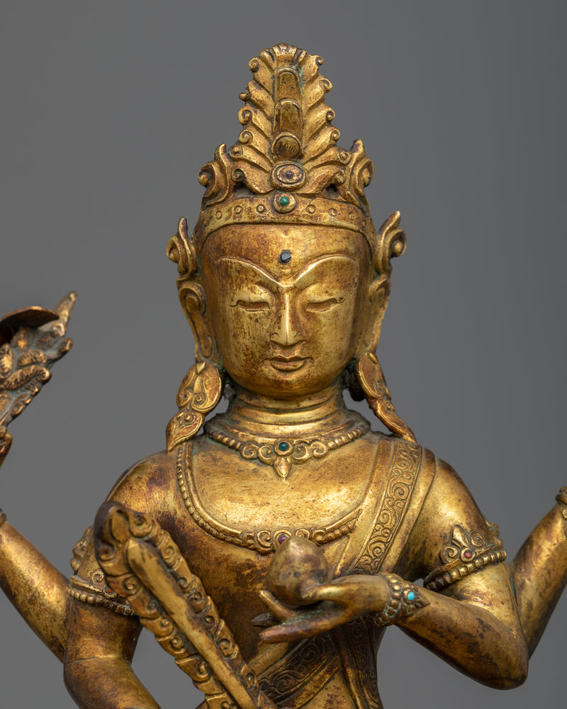 Wangchok Terwai Drolma Vintage Statue | Himalayan Antique Tara "Dolma" Sculpture