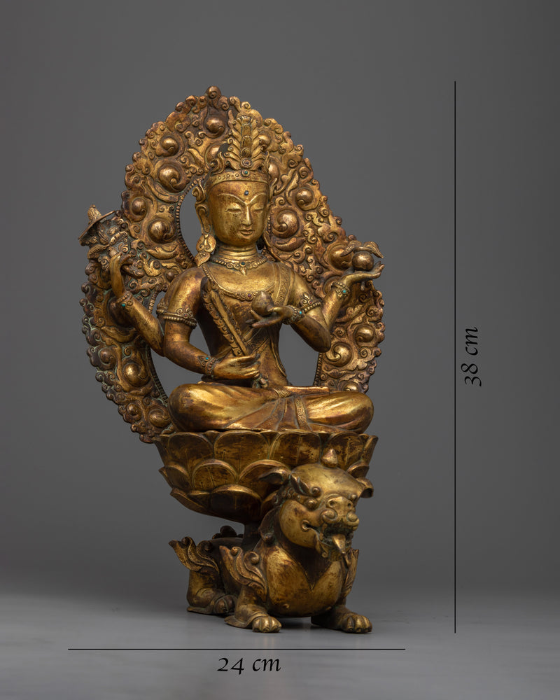 Wangchok Terwai Drolma Vintage Statue | Himalayan Antique Tara "Dolma" Sculpture