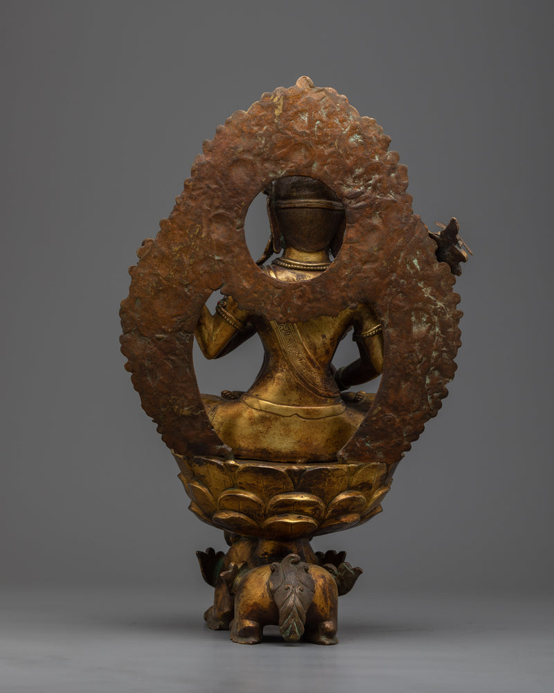 Wangchok Terwai Drolma Vintage Statue | Himalayan Antique Tara "Dolma" Sculpture