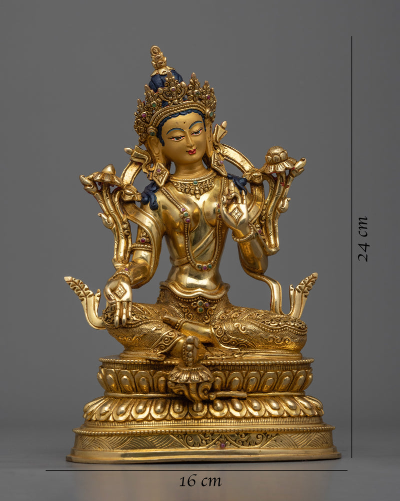 Experience Tranquility with Our Green Tara Tibet Statue | Himalayan Artwork