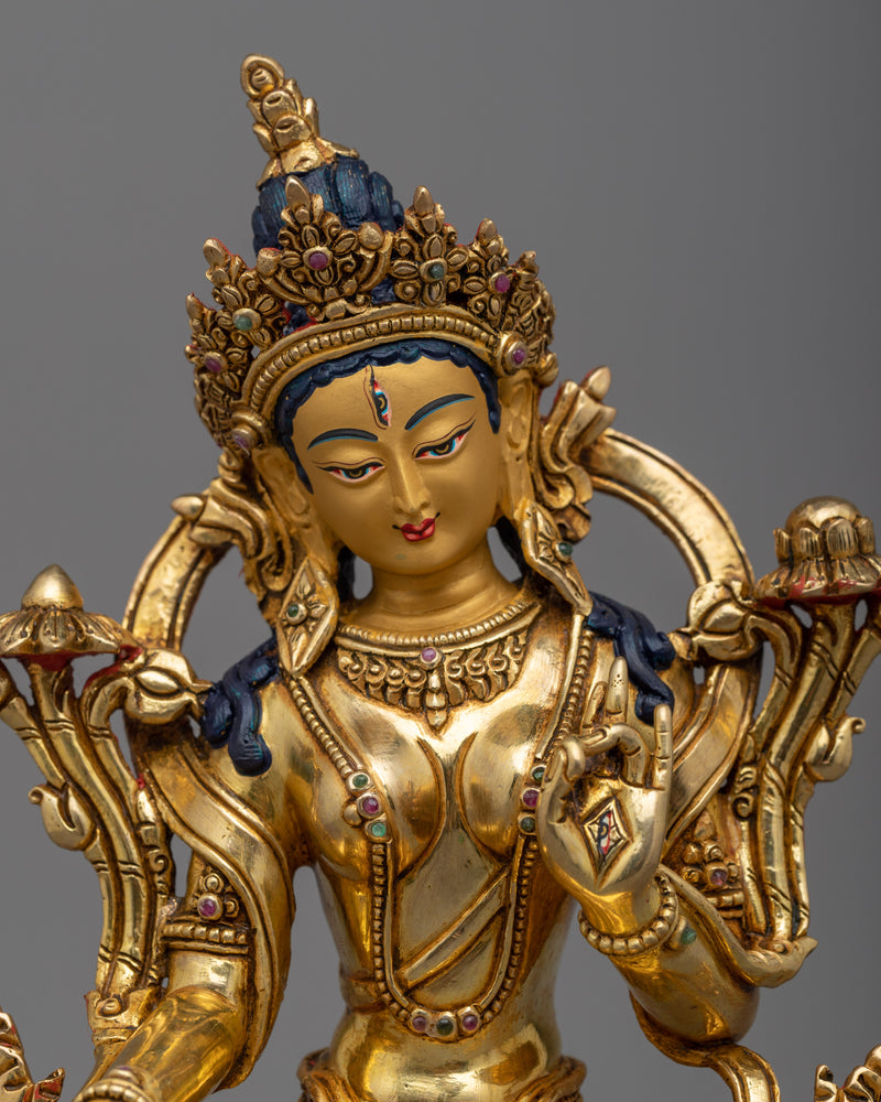 Discover Inner Peace with our White Tara Zen Buddhist Art Statue | Himalayan Craftwork