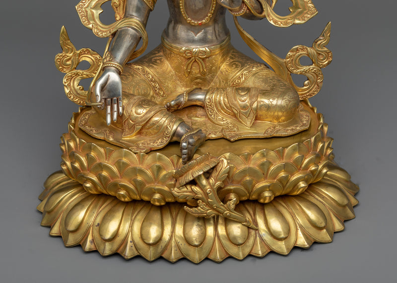 Green Tara Ancient Buddhist Sculpture | A Beacon of Compassion