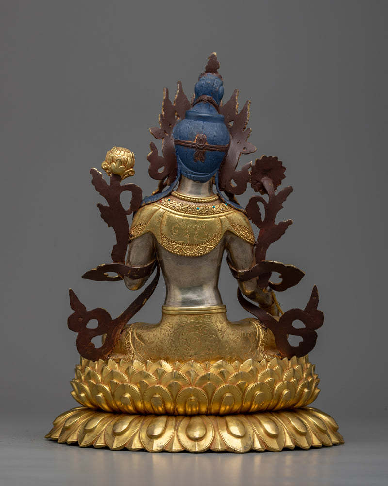 Green Tara Ancient Buddhist Sculpture | A Beacon of Compassion