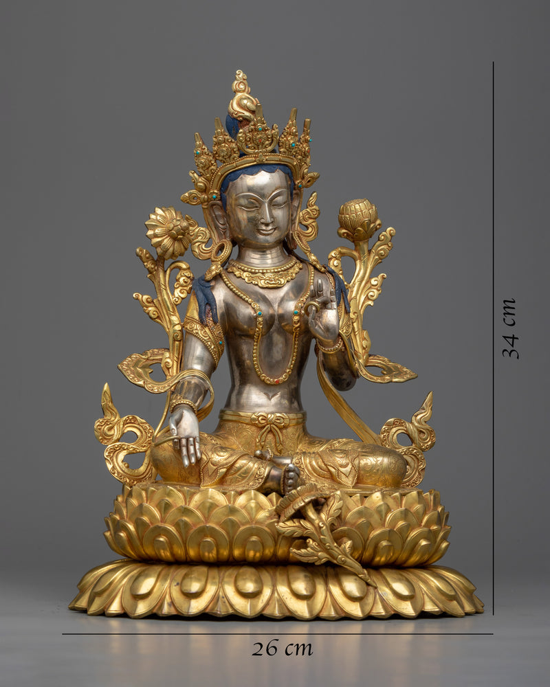 Green Tara Ancient Buddhist Sculpture | A Beacon of Compassion