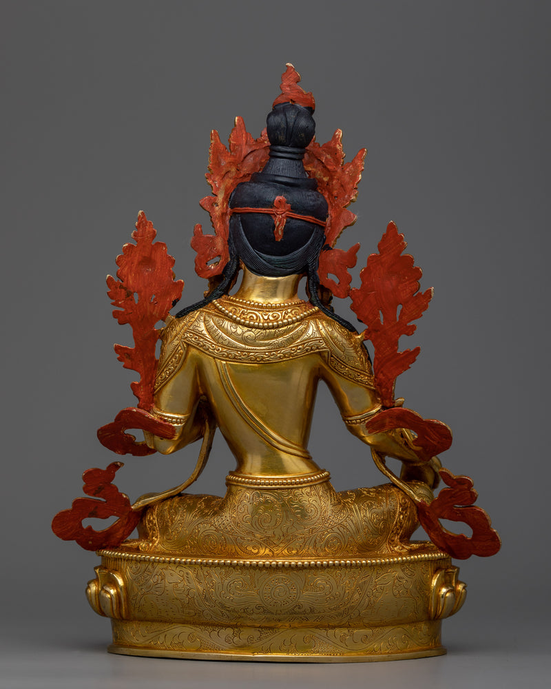 Embrace Compassion with our Green Tara Copper Art Sculpture | Divine Protection