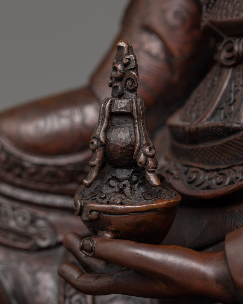 Guru Rinpoche Oxidized Copper Statue | Premium Quality Copper Sculptures From Nepal