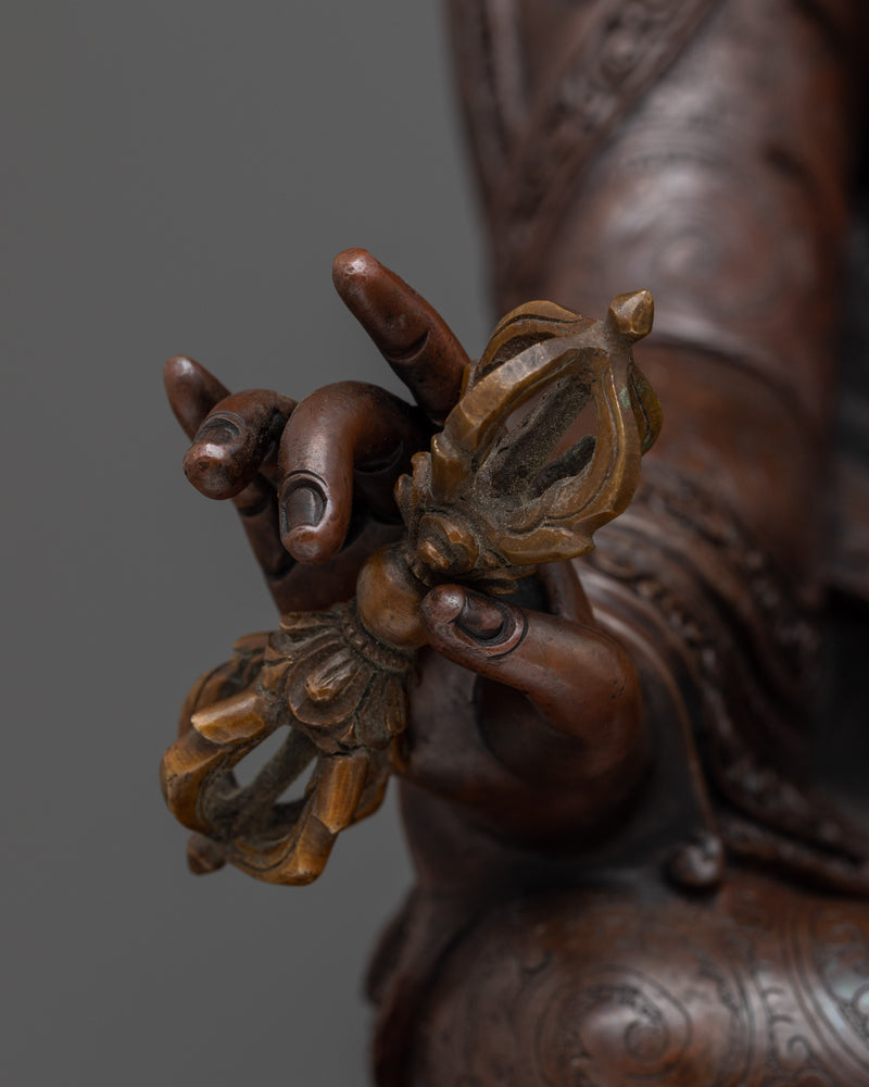 Guru Rinpoche Oxidized Copper Statue | Premium Quality Copper Sculptures From Nepal