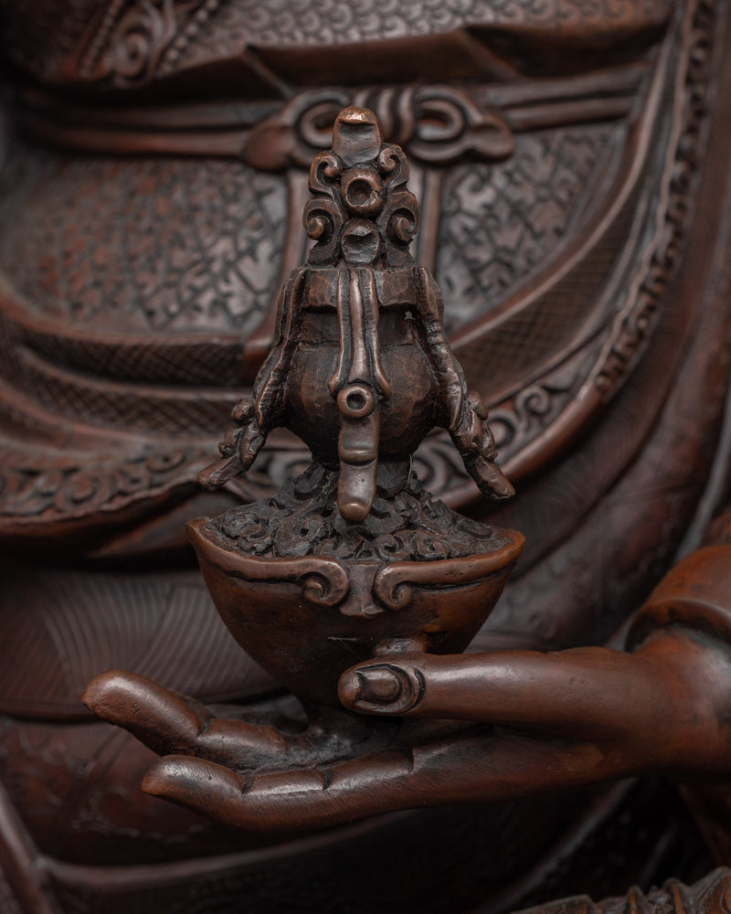 Guru Rinpoche Oxidized Copper Statue | Premium Quality Copper Sculptures From Nepal