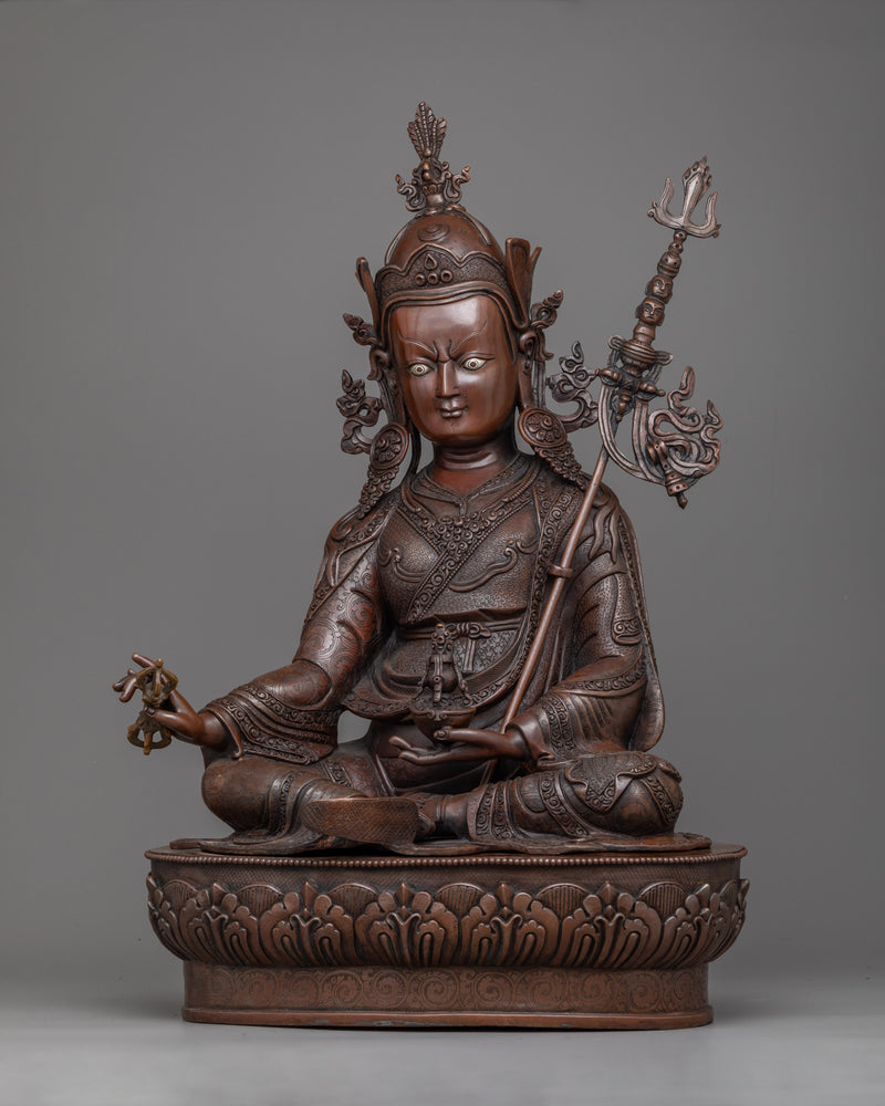 Guru Rinpoche Oxidized Copper Statue | Premium Quality Copper Sculptures From Nepal