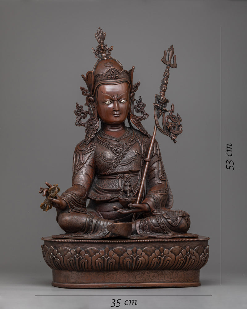 Guru Rinpoche Oxidized Copper Statue | Premium Quality Copper Sculptures From Nepal