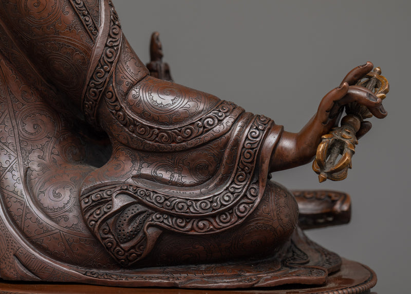 Guru Rinpoche Oxidized Copper Statue | Premium Quality Copper Sculptures From Nepal