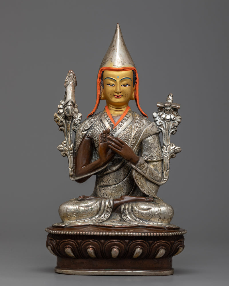 Revel in Wisdom with our Tsongkhapa Statue | Master & Disciple Statue Set