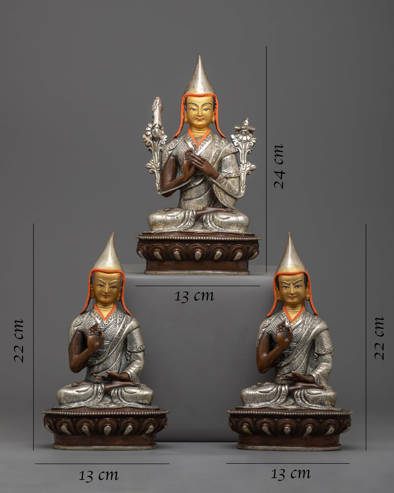 Revel in Wisdom with our Tsongkhapa Statue | Master & Disciple Statue Set