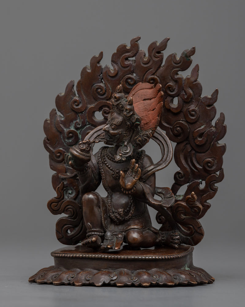 Oxidized Copper Panjarnata Mahakala Statue | Embrace Protection with Protection Deity