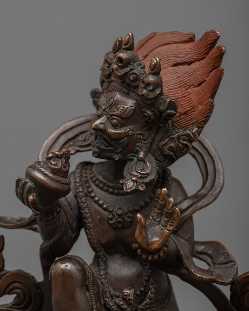 Oxidized Copper Panjarnata Mahakala Statue | Embrace Protection with Protection Deity