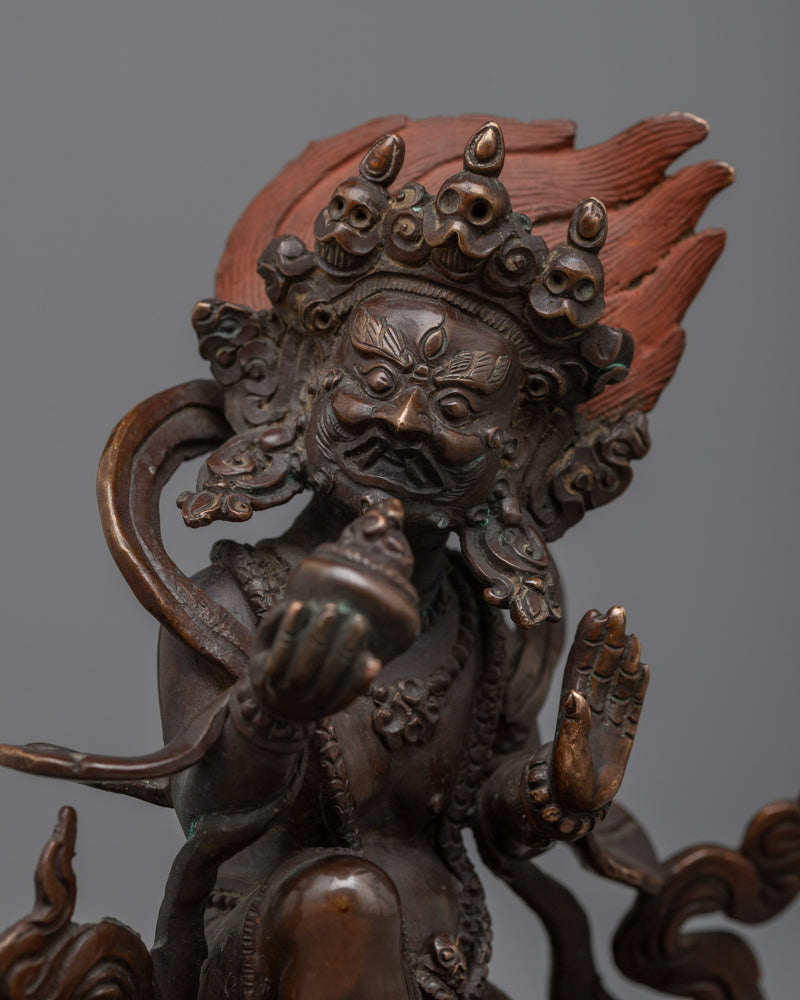 Oxidized Copper Panjarnata Mahakala Statue | Embrace Protection with Protection Deity