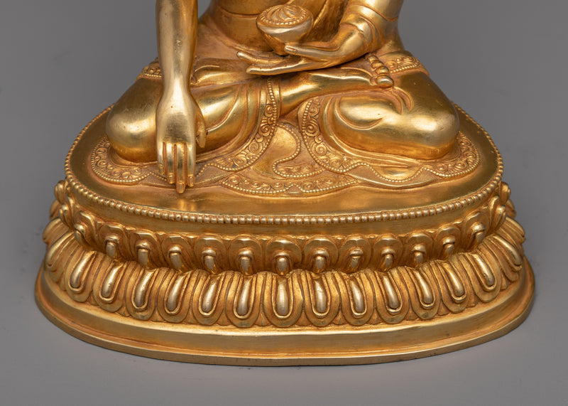 Enlighten Your Space with Gold Buddha Statue | Shakyamuni Buddha Sculpture