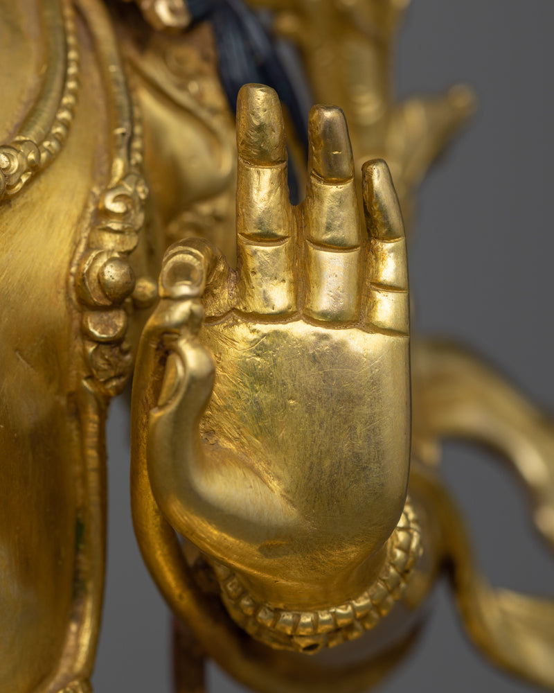 Praise to manjushri with our Gold Gilded Statue | Adorn Your Space with Our Sculpture