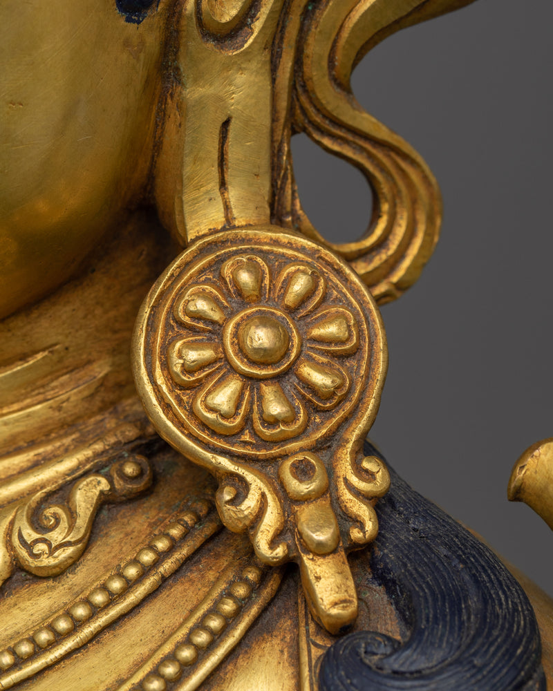 Gold Gilded Female buddha statues | Exquisite Green Tara Statue