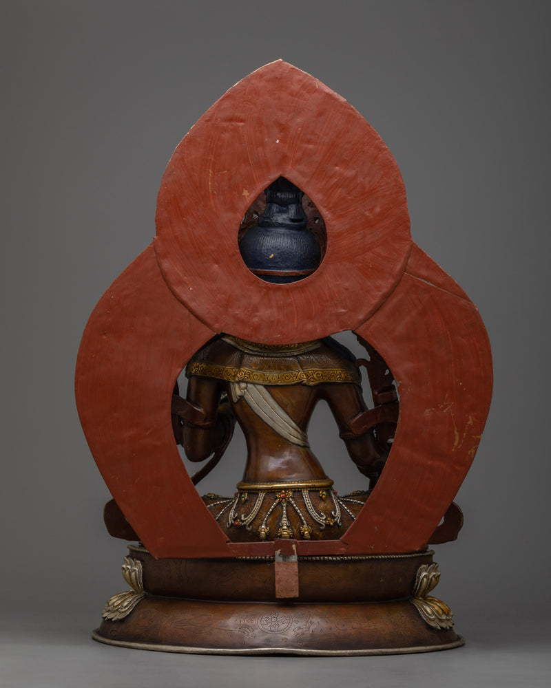 Experience the Divine Green Tara Devi Statue | Nepalese Oxidized Copper Art