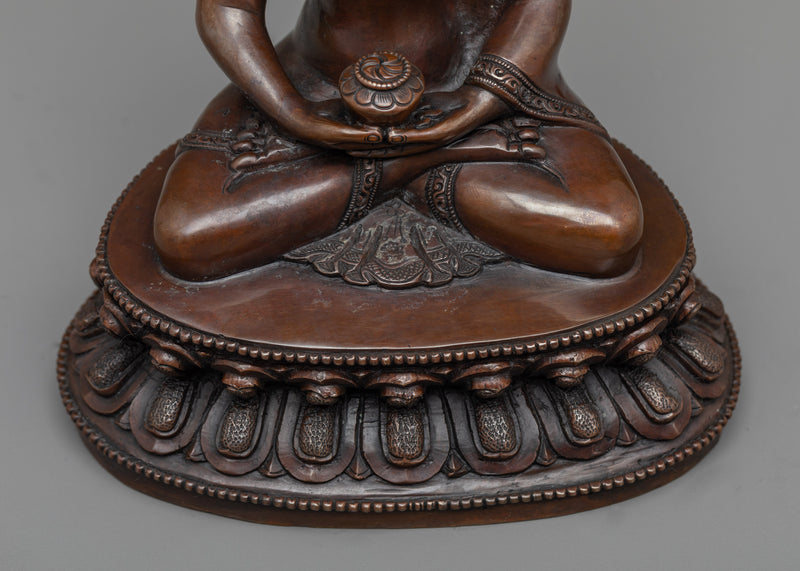 Namo Amitabha Buddha Mantra Copper Statue | Buddha of Compassion and Knowledge