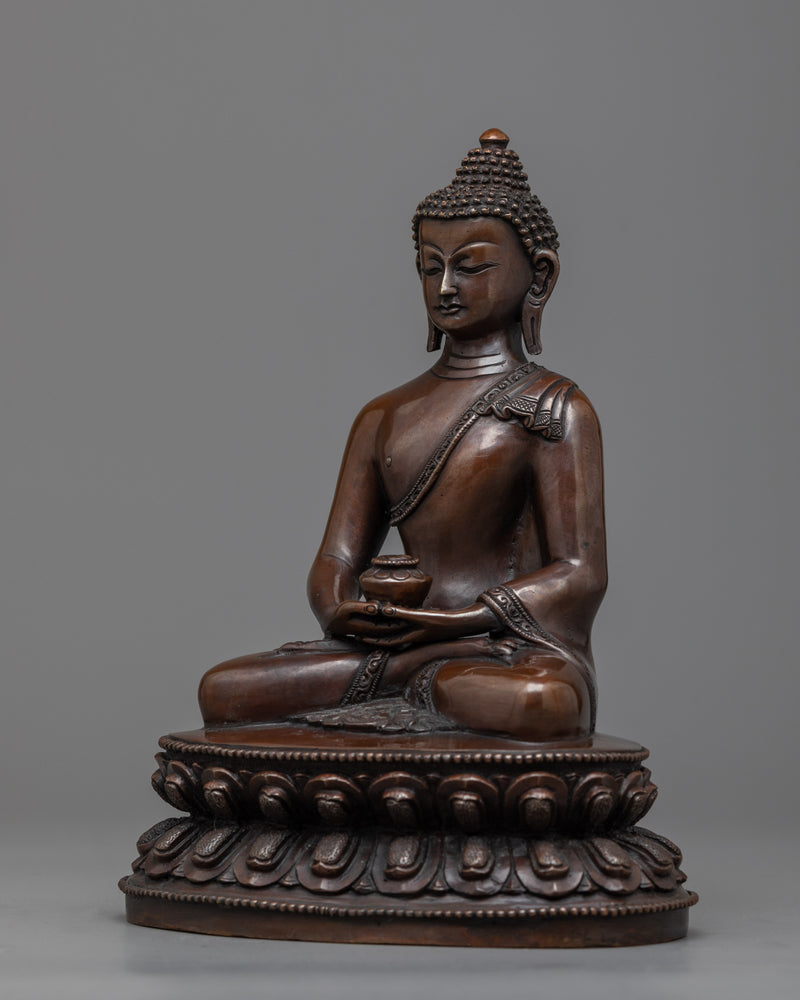 Namo Amitabha Buddha Mantra Copper Statue | Buddha of Compassion and Knowledge