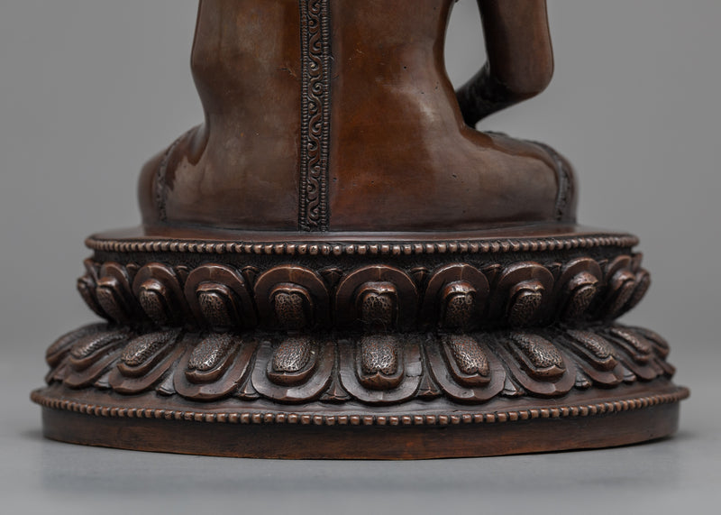 Namo Amitabha Buddha Mantra Copper Statue | Buddha of Compassion and Knowledge