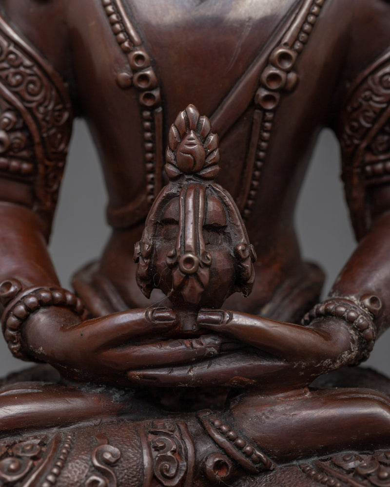 Immerse in Buddhist Teachings with the Five Bodhisattvas Statue Set | Oxidized Sculpture Set