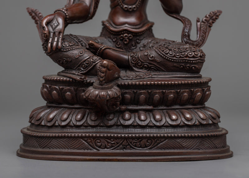 Immerse in Buddhist Teachings with the Five Bodhisattvas Statue Set | Oxidized Sculpture Set