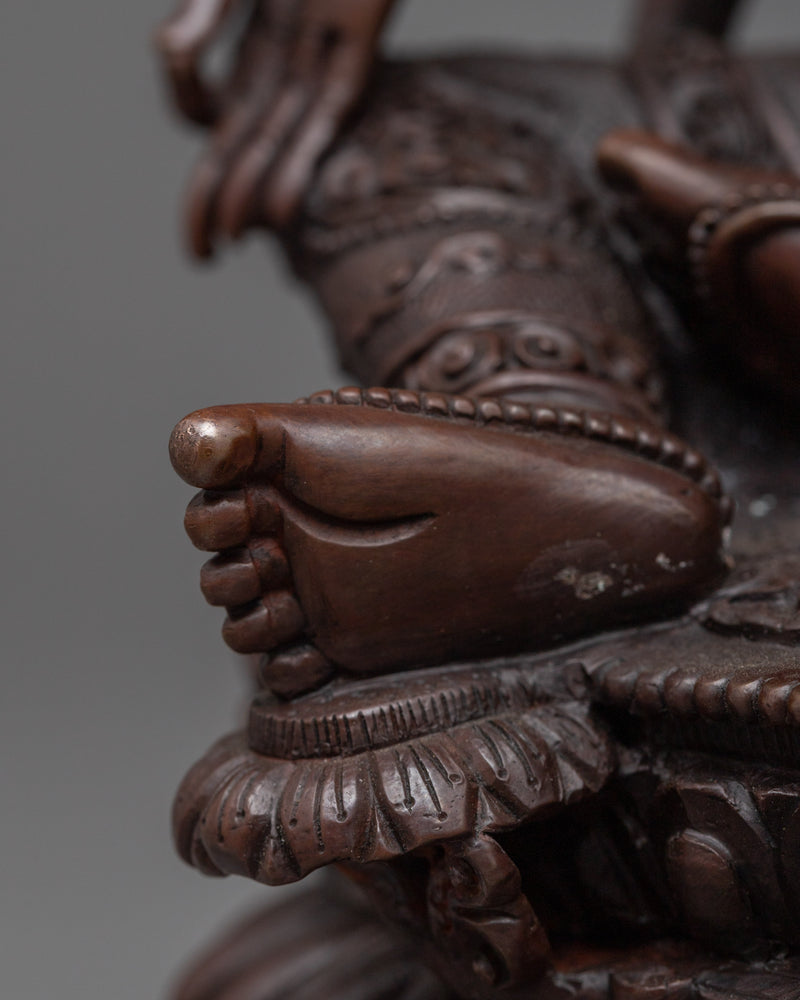 Swift Enlightenment with our Syamatara Statue | Green Tara Oxidized Copper Sculpture