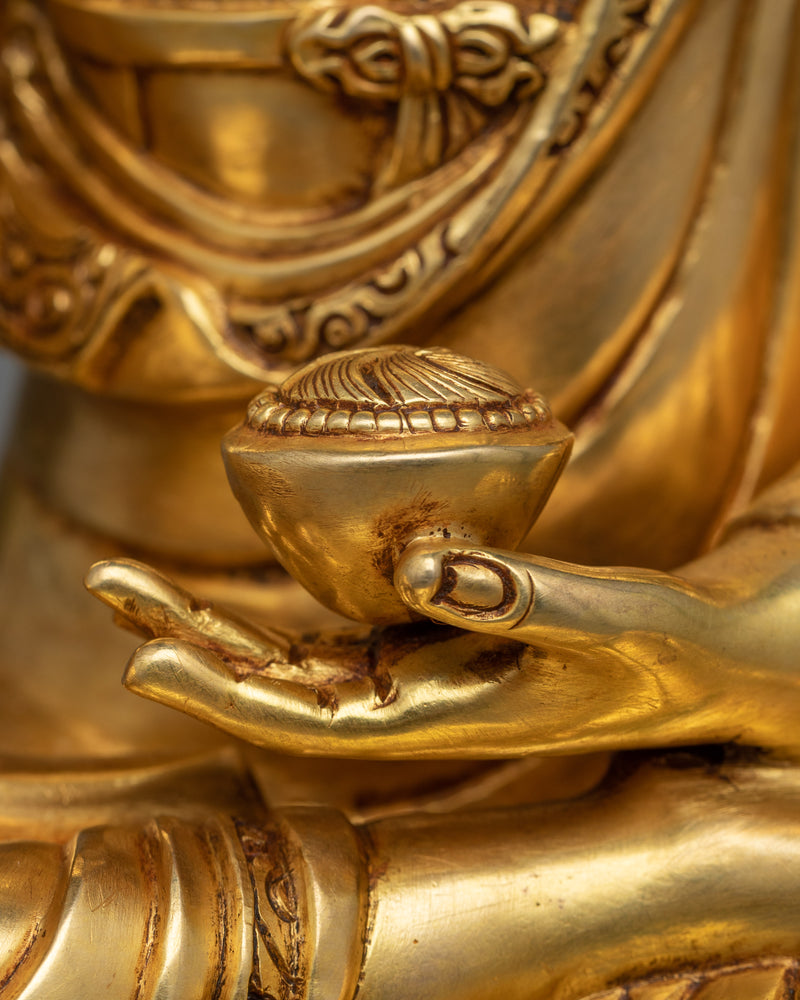 Sangay Sakya Thubpa Golden Sculpture | Himalayan Traditional Artwork