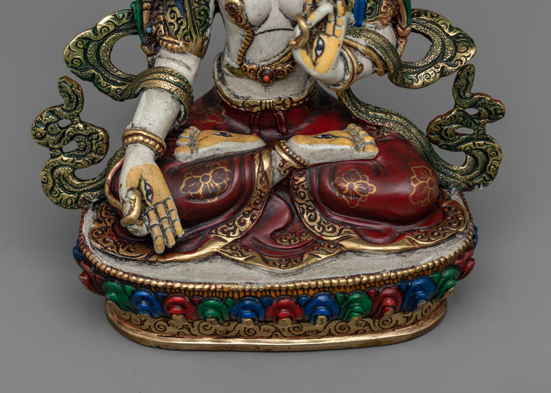 Female Buddhist Goddess White Tara Statue |  Embrace Divine Feminine Energy