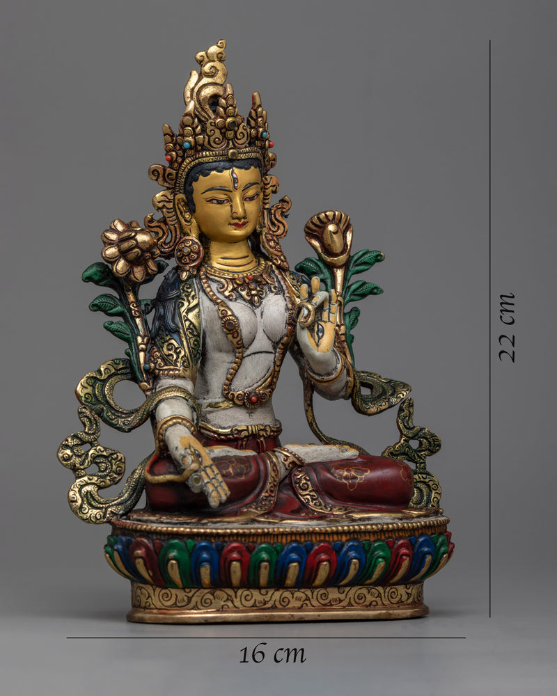 Female Buddhist Goddess White Tara Statue |  Embrace Divine Feminine Energy