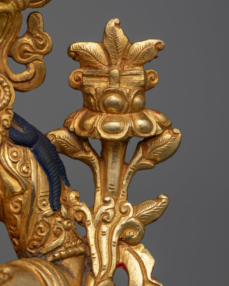 Manjughosa Statue | Exquisite 24k Gold Gilded Copper Statue