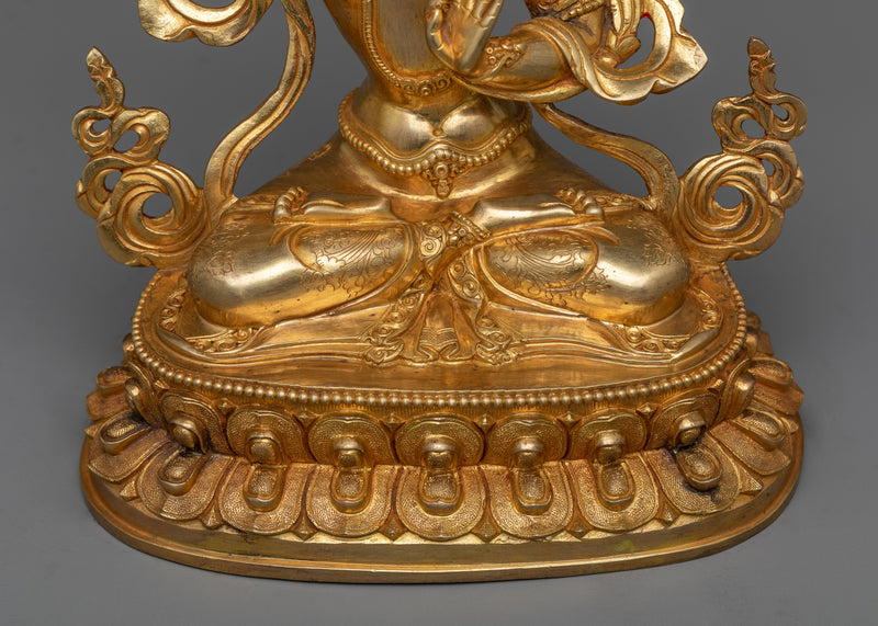 Manjughosa Statue | Exquisite 24k Gold Gilded Copper Statue