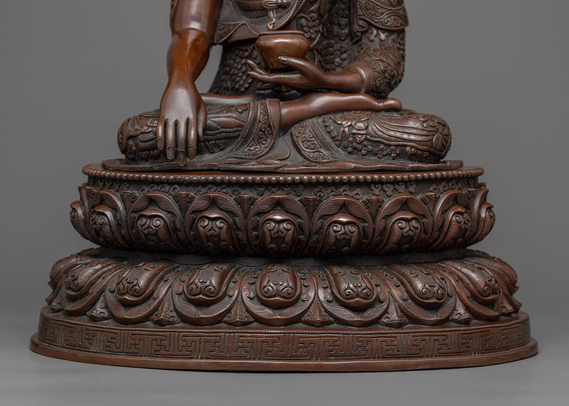 Shakyamuni Buddha Statue 17 Inch | Handmade Copper Body Figurine