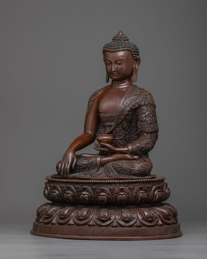 Shakyamuni Buddha Statue 17 Inch | Handmade Copper Body Figurine