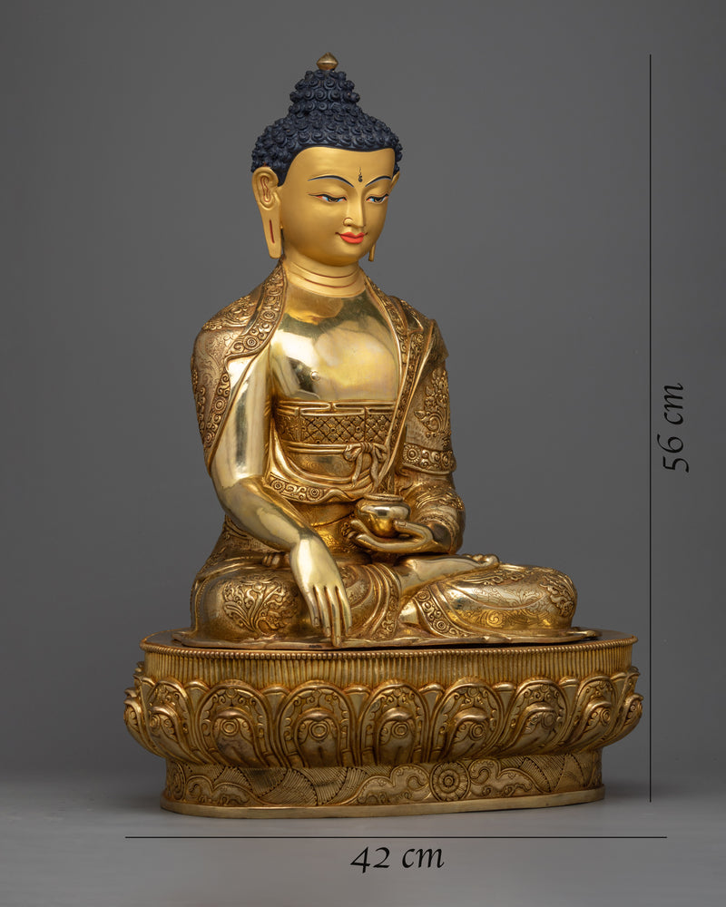 Shakyamuni Buddhah Statue | Majestic 24k Gold Gilded Copper Masterpiece