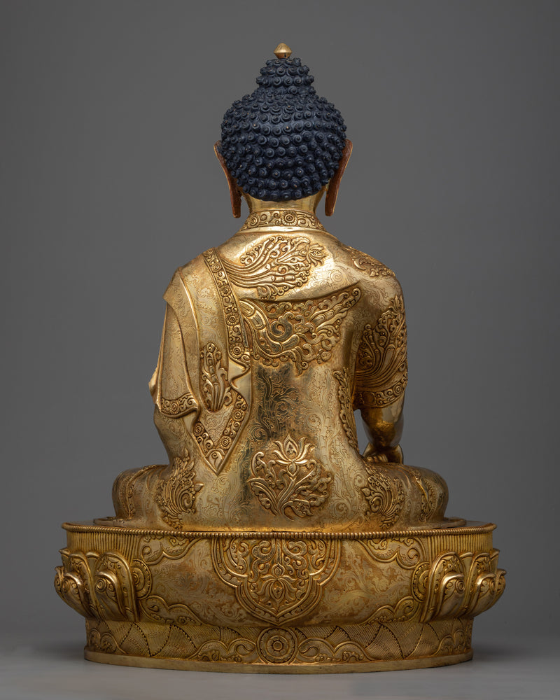 Shakyamuni Buddhah Statue | Majestic 24k Gold Gilded Copper Masterpiece