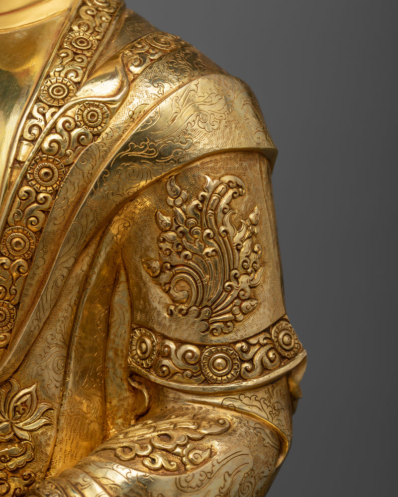 Shakyamuni Buddhah Statue | Majestic 24k Gold Gilded Copper Masterpiece