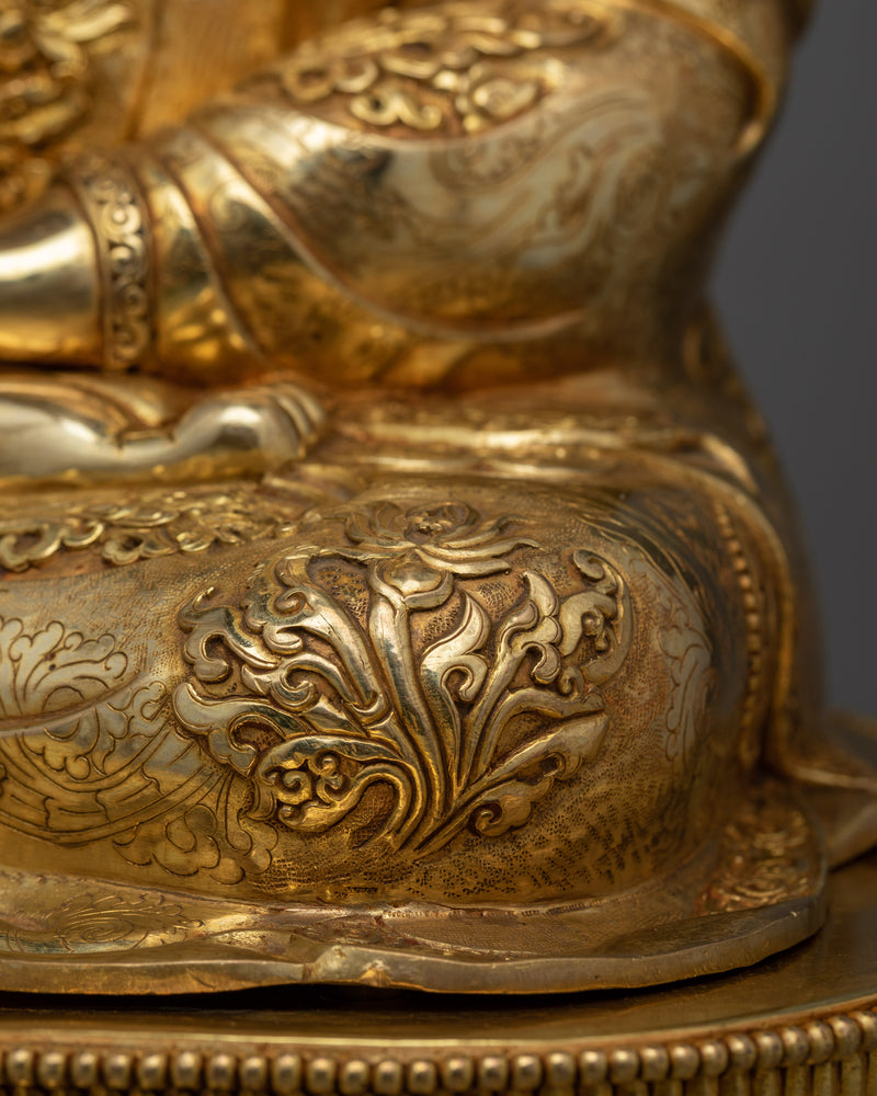 Shakyamuni Buddhah Statue | Majestic 24k Gold Gilded Copper Masterpiece