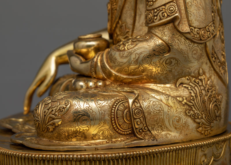 Shakyamuni Buddhah Statue | Majestic 24k Gold Gilded Copper Masterpiece