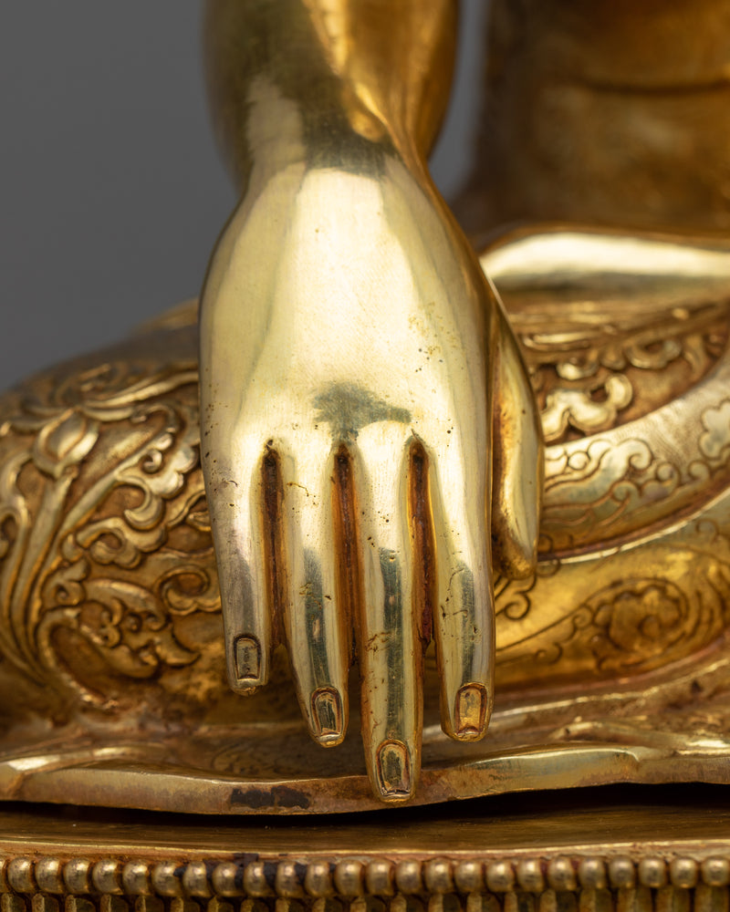 Shakyamuni Buddhah Statue | Majestic 24k Gold Gilded Copper Masterpiece