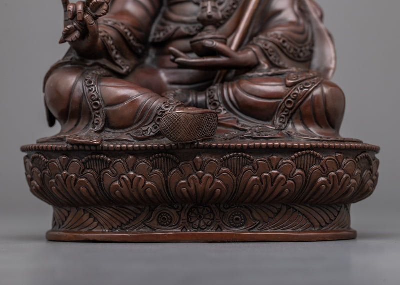 Embrace Divine Wisdom with our Guru Padma Jungne Copper Statue | A Sacred Masterpiece