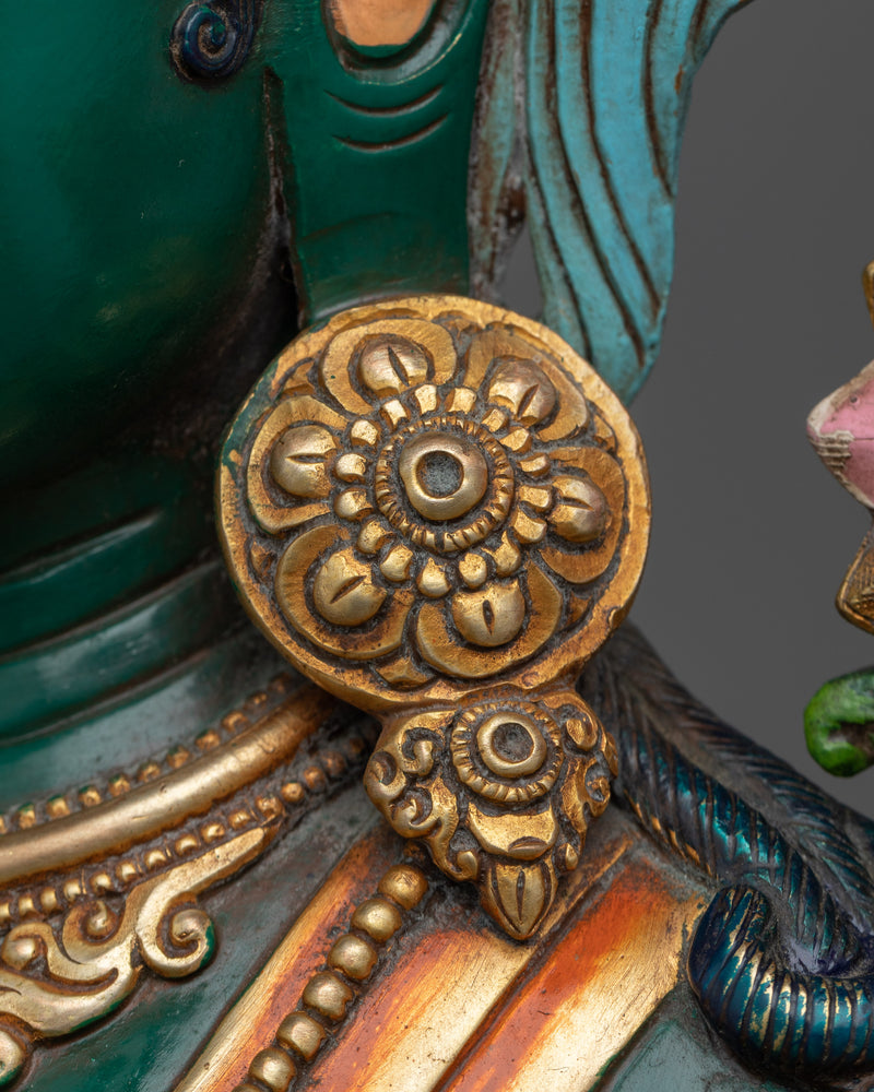 Experience Divine Compassion with our Green Tara Artwork | Himalayan Artcraft