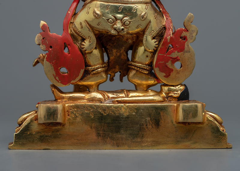 Gold Gilded Sakya Mahakala Statue | Experience Divine Protection