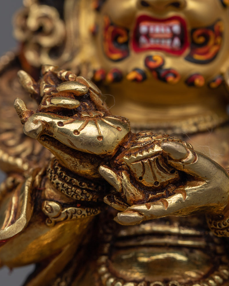 Gold Gilded Sakya Mahakala Statue | Experience Divine Protection