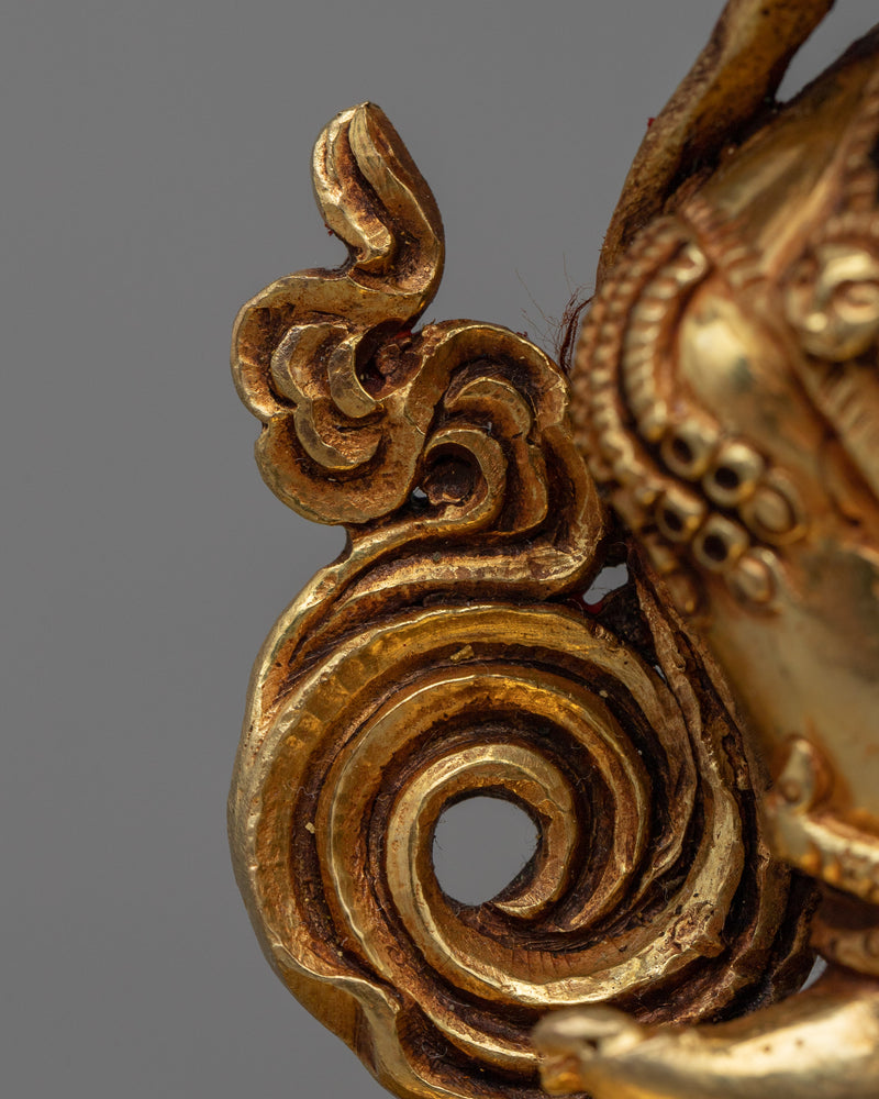 Gold Gilded Sakya Mahakala Statue | Experience Divine Protection