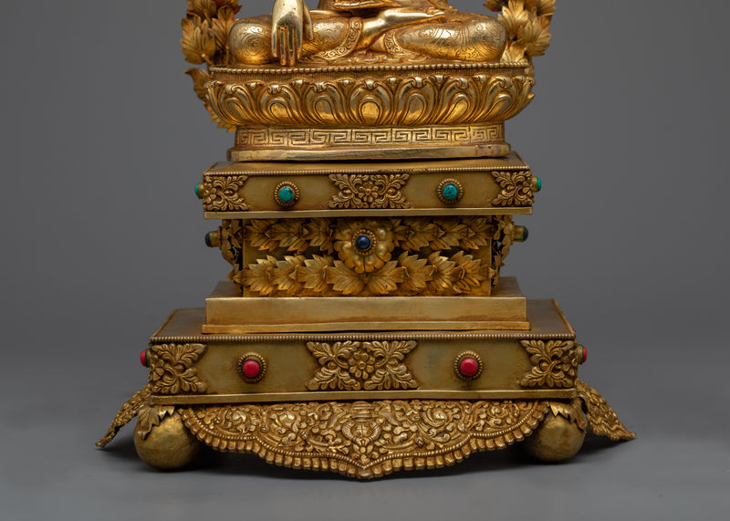 Shakyamuni Buddha on Throne Statue | Imbibe Serenity