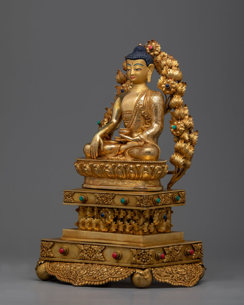 Shakyamuni Buddha on Throne Statue | Imbibe Serenity